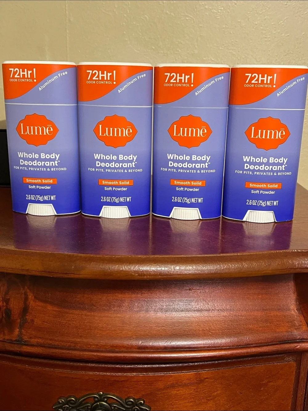 Lume whole body deodorant smooth solid soft powder lot of 4